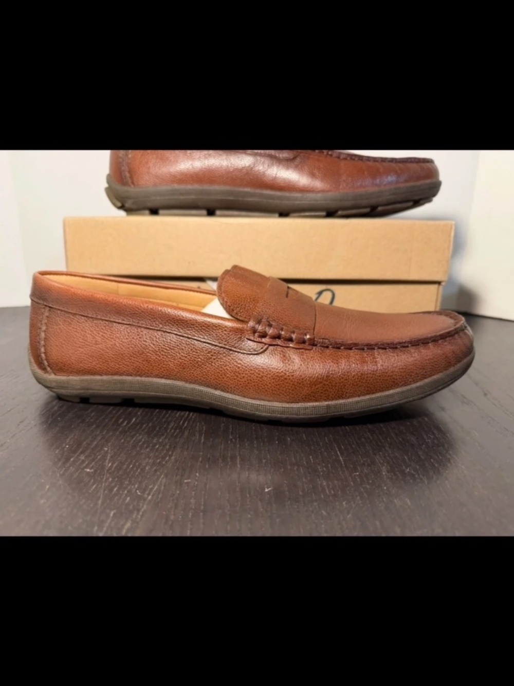 Johnnie-O Moxy Leather Penny Loafers Shoes Bourbon Brown Mens 10M